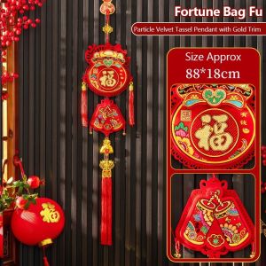 1PC Red Fu Character Pendant 2026 Snake New Year Hanging Ornaments Crafts Traditional Chinese Spring Festival Home Decor