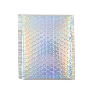 Silver Rainbow Holographic Bubble Mailer Metallic Glamour Bubble Envelope Mailing Bag