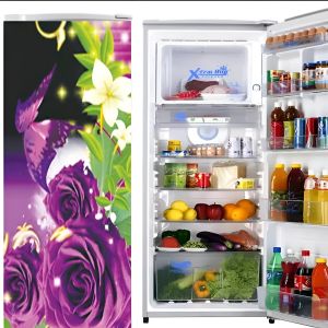 Stiker Kulkas 1 Pintu / Walpaper Stiker Kulkas / Ukuran 120 CM X60 CM / Bagian Depannya / Cetak Sendiri / Motip Bunga  ( COD ) Medina Fashion