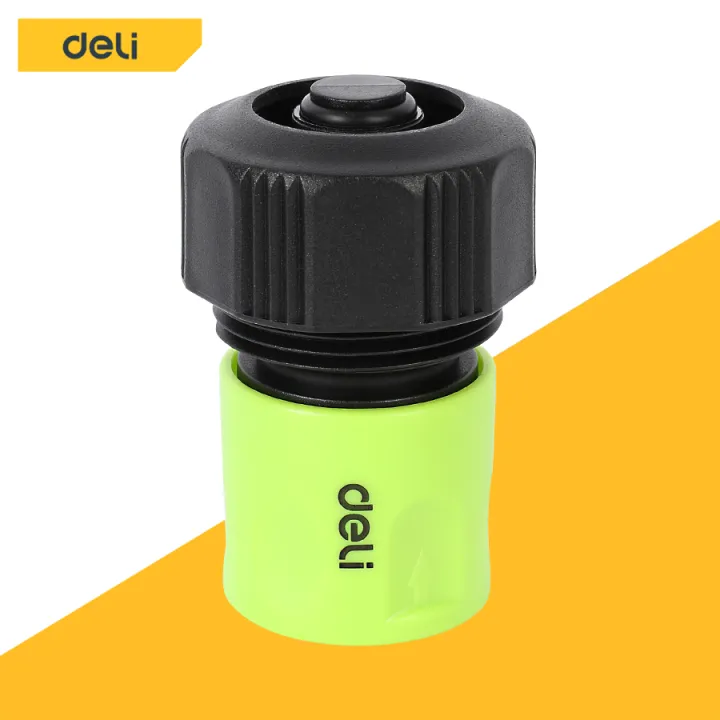 Deli ข้อต่อสวมเร็ว สายยาง ก๊อกน้ำ 1/2-3/4 นิ้ว พร้อม Water-Stop