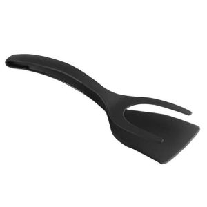 2 in 1 Spatula Tongs Silicone Grip and Flip Spatula Tongs Non- Stick Fried Egg Turners Kitchen Cooking Tool