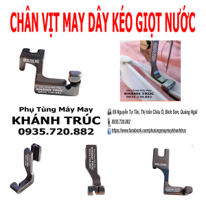 [moi] Chân vịt may dây kéo giọt nước - giọt lệ tiêu ẩn máy may 1kim công nghiệp