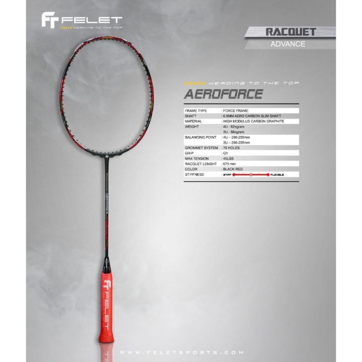 FELET Aero Force Badminton Racket ( FREE STRING & GRIP ) 100% ORIGINAL by FLEET