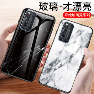 For VIVO V19 V17 V19 Neo Case Marble Glass Casing Hard Phone Case Silicon Soft Edges [GFAITH]