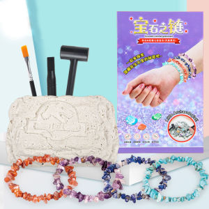 Bộ Khảo Cổ Học Khai Quật Đồ Chơi Bé Gái Vòng Tay Pha Lê Handmade Đầy Đủ Dụng Cụ Giáo Dục DIY Kho Báu Hộp Mù