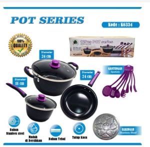 Wokpan Cookware Panci Wajan Anti Lengket Panci Set Frypan Set Kitchenware Peralatan Masak Dapur