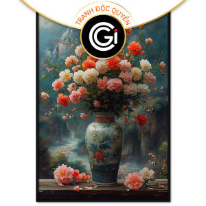Tranh Hoa Cẩm Chướng. Tranh treo tường dán tường Canvas. CGI-252