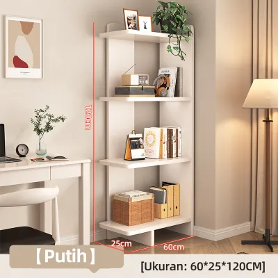 Rak Buku 5 Susun Rak Pajangan Minimalis Lemari Buku Kayu Rak Serbaguna Sudut