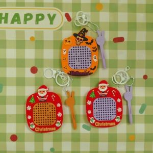 Christmas Santa Halloween Magnetic Bead Drawing Board Double-Sided Maze Puzzle Keychain Stress Relief Toy