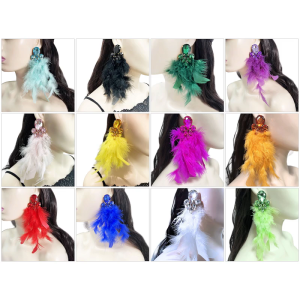 Feather Drop Ear Handmade Extra Long Dangle Earrings Stylish Addition To Everyday Or Evening Looks