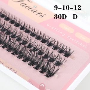 30D/40D/50D D Curl 60 Clusters Lashes Volume Individual False Eyelashes Extensions Wispy Lashes Cluster DIY At Home ( D-9-16 Mix )