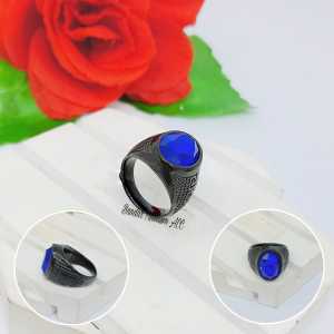 CINCIN COWO TITANIUM BATU BULAT LIST GERIGI RING HITAM FASHION ANTI KARAT DAN ANTI LUNTUR (COD)