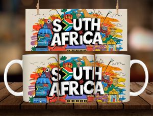 * 1 PC MUG W/ BOX * SOUTH AFRICA MUG DESIGN 11oz with BOX SOUVINER