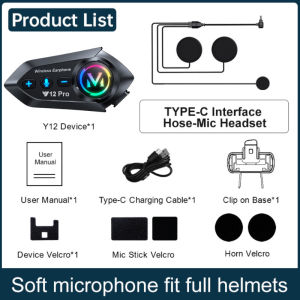 (local delivery) Kebidumei 1/2Pcs Bluetooth 5.4 Motorcycle Helmet Intercom Headset Wireless 500m Music Interphone Dual Intercom Headphones Waterproof Moto Headphone