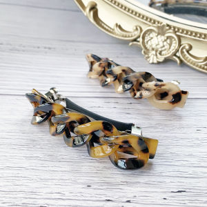 [SG] Premium 8.5cm French Chain Hair Banana Clip Hairpin Hair Barrette Tortoiseshell Color Acetate Hair Accessories Fashion Ponytail Chain Hair Clip for Women