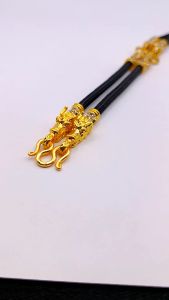 สร้อยพระห้อยคอ ยาว26นิ้ว สร้อยพระ3องค์ หัวมังกร ชุบทองไมครอน สร้อยเชือกร่ม เชือกร่ม 24 ชุด ขนาด 3มม