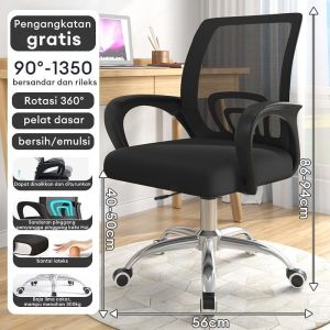 PROMO [COD] Kursi Kerja Kantor Staff Office Chair Steel Hidrolik Comfortable Adjustable Putar