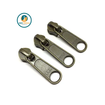 KEPALA RESLETING ZIPPER TAS YKK NO 5 COIL ANTICGOLD PER 100 PCS