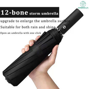 (1-3 Days Delivered)AMBRELLA 12 Ribs Automatic Umbrella Anti-UV Super Windproof Large Outdoor Big Rain Umbrellas Excellent Water Auto Open Close