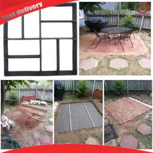 【Alloet】 Concrete Molds DIY Paving Cement Brick Stone Garden Floor Tile Road Path Maker