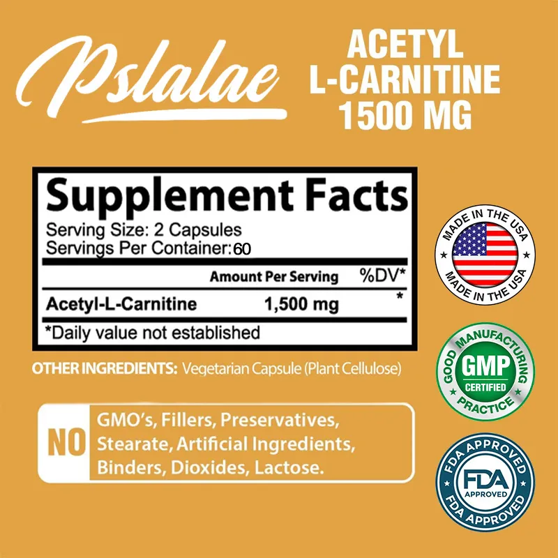 Acetyl L-Carnitine - ช่วยเพิ่มความจำและสมาธิของสมอง -  การผลิตพลังงานธรรมชาติที่มีประสิทธิภาพสูง - ให้โภชนาการการกีฬา 30/60/120
