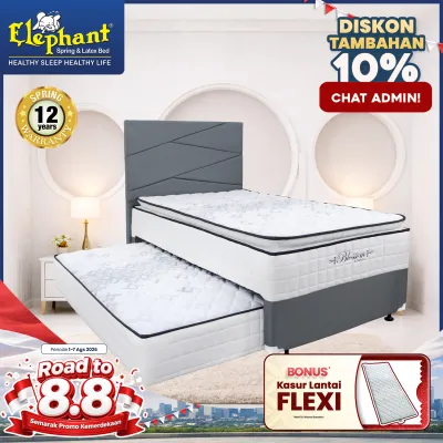 Kasur Springbed 2 In 1 Blossom Elephant - Tempat Tidur - Furnitur - Kamar Tidur - Fitur - Bonus Kasur Lantai