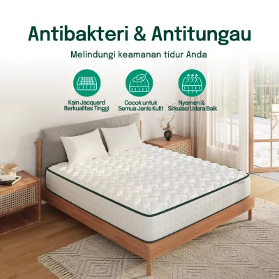 [GRATIS ONGKIR] Mosswood Sleep S1 Springbed Kasur Busa Premium Pegas Senyap Garansi 30 Antibakteri Anti tungau Matras Lama Tahan 120x200 90x200 160x200 180x200