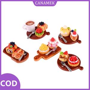 CANAMEK✨ 2 cái bộ Dollhouse mini bánh tráng miệng mô hình Dollhouse mini nhà bếp trang trí búp bê phụ kiện nhà giả vờ chơi đồ chơi
