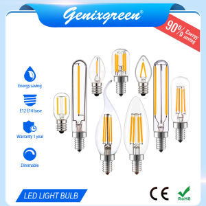 2W 4W Led Filament Bulb E14 Warm White Tubular Candle Bulb Dimmable Vintage Light Bulbs Interior Mentol Lampu
