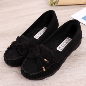 New Spring And Autumn WomenS Loafers Soft Sole Work Shoes Black Large Size WomenS Shoes