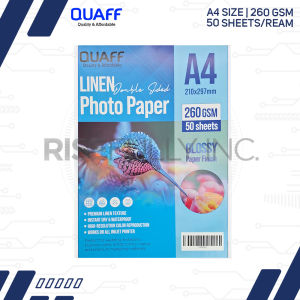 Risefully A4 size QUAFF Double Sided Photo Paper Linen Inkjet Paper 260GSM 50sheets/pack