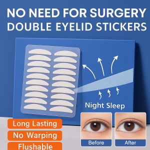 เทปติดตาสองชั้นแบบมองไม่เห็นและไร้รอย ช่วยแก้ไขอาการบวมของเปลือกตาข้างเดียว เทปแต่งตา