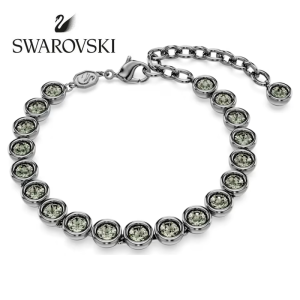 SWAROVSKI Luxury Fashion (New) Imber Tennis round cut black diamond bracelet S925 sterling silver womens fashion bracelet
