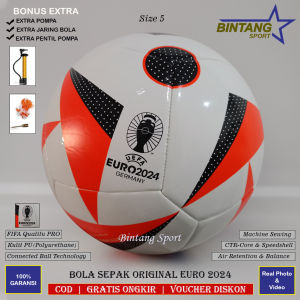 Bola Sepak Asli Original EURO 2024 Jahit Mesin Kualitas Premium