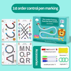 【SKIT】Magic Tracing Workbook Preschool Education Book Supplies Montessori Toy Erasable Pen Control Training Book Logical Thinking Game Dot To Dot Exercise Book