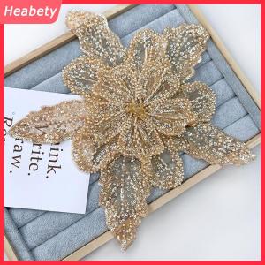 Heabety Sequin đính cườm hoa cổ áo đính Trắng ren thêu vá Corsage DIY trang trí váy cưới phụ kiện quần áo
