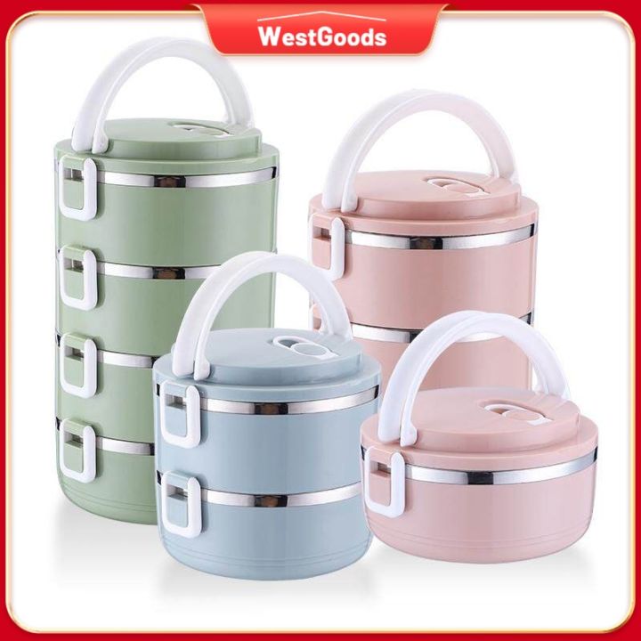 WestGoods Stackable Thermal Lunch Box Stainless Steel Hot Food Bento ...