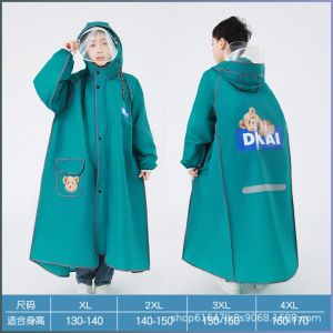 Raincoat Double Brim Invisible School Bag Position Rain Poncho Cartoon Modeling Rainproof Fashion
