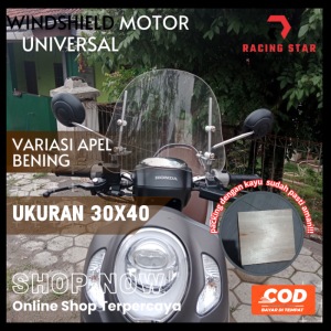 Windshield Ukuran 30cm X 40cm Apple Standar Bisa Untuk Semua Jenis Motor Bebek Dan Matic Windsil Tameng Dada Windshield Mio Beat Scoopy Vario Visor Beat Visor Mio Sudah Termasuk Bracket Tameng Depan Beat Karbu Tameng Depan Beat Fi Visor Beat Karbu Visor