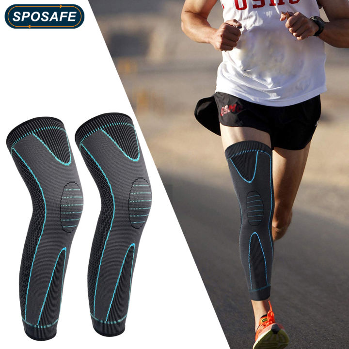 1Pair Full Leg Sleeves Long Compression Knee Sleeves for Man Women