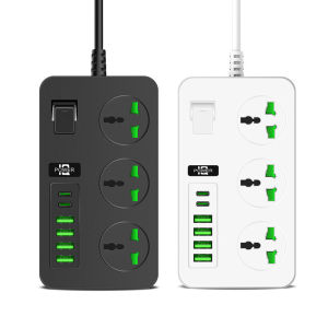 WHITE BLACK 3 WAY 4USB TYPE C Singapore Smart Socket UK 3 PIN PLUG 2 Meter CABLE Universal Worldwide 250V Multiplug Socket with Cable with USB Socket Household Switch Socket Extension Power Socket Cord Power Strips FAST Charging Safety Wall Power Board P
