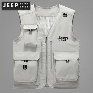 JEEP SPIRIT 1941 ESTD Nam Nhiều Túi Áo Ba Lỗ Lớn Áo Ba Lỗ Nam Quân Đội Thường Ngày Áo Ba Lỗ Không Tay Áo Khoác Thời Trang M-5XL