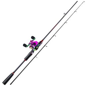 Joran dan Gulungan Pancing Set Joran dan Reel Pancing 1.8M 2 Bagian dengan 12 + 1Bb Portabel Bepergian Luar Ruangan Air Laut Air Tawar