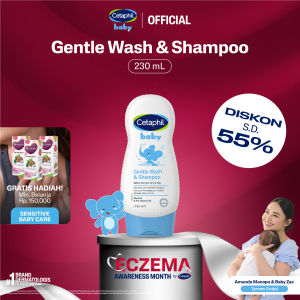 Cetaphil Baby Gentle Wash & Shampoo 230ml dengan Glycerin dan Panthenol Sabun Mandi dan Shampo untuk Perawatan Kulit Bayi