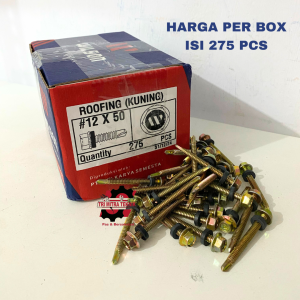 Wilson Sekrup Roofing 12X50 1 Box 275 Pcs - Baut Atap Kuning Karet SDS