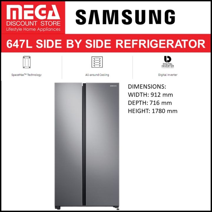 SAMSUNG RS62R5004M9/SS 647L SPACEMAX SIDEBYSIDE FRIDGE (2 TICKS