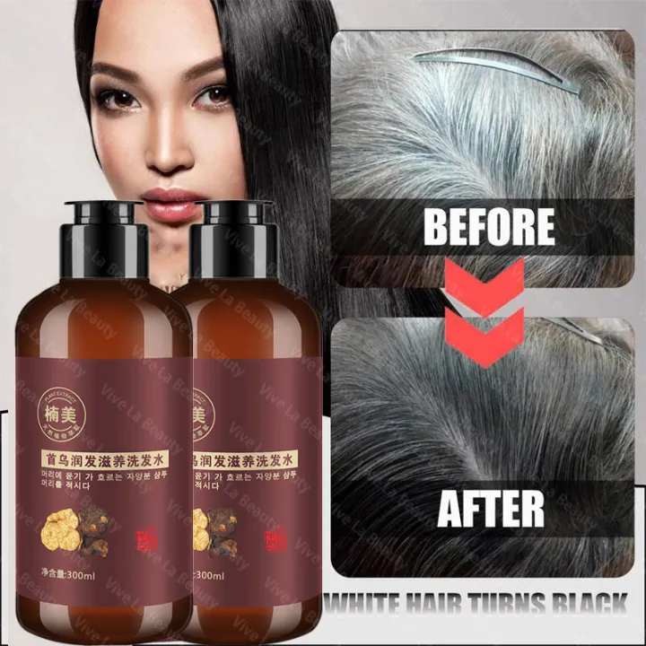 Polygonum multiflorum shampoo, white hair changes to black hair, herbal ...