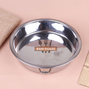 Khay tròn đựng thức ăn hoặc làm bánh inox 304 Bam House cao cấp KTB01