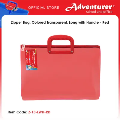 Adventurer Zipper Bag Colored Transparent Long with Handle