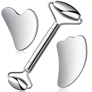 Deciniee dụng cụ lăn bằng thép không gỉ gua SHA Bộ và dụng cụ cây lăn mát xa mặt cho mặt nạ ngủ massage thiết thực chăm sóc cơ thể mặt Dụng cụ mát-xa